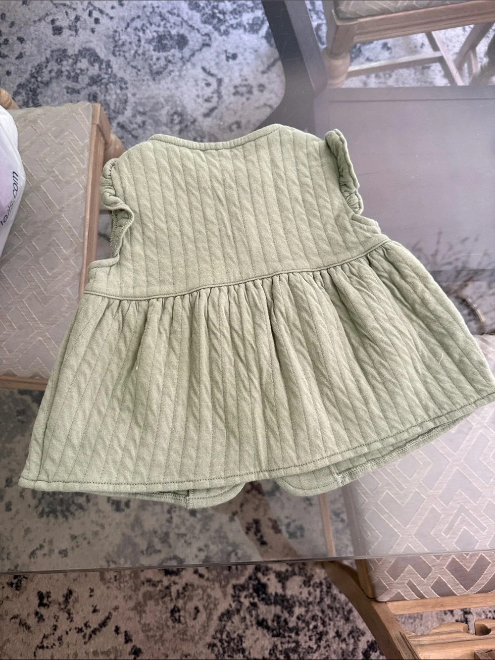 Carter's Sage Green Quilted Baby Dress